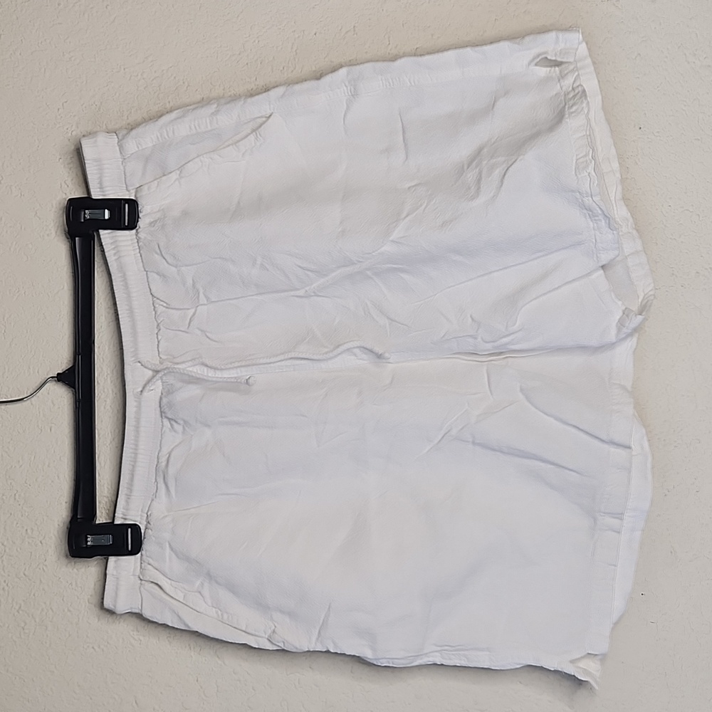 SEA BREEZE Vintage White Shorts Cotton Drawstring Pockets Loose USA Sz Large EUC